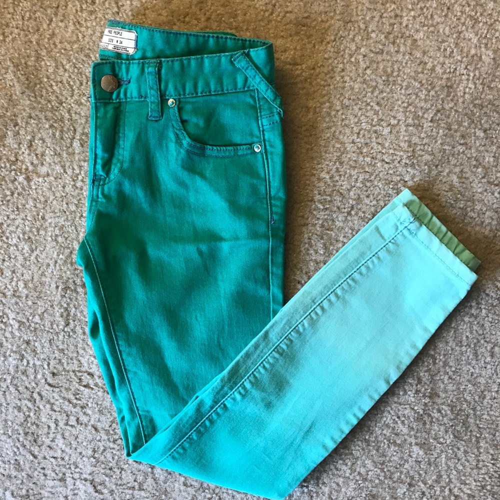 Free People ombré dip dye skinny jeans 24